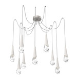 Hailstone Swag Chandelier - Beige Silver / Chalk