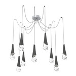Hailstone Swag Chandelier - Classic Silver / Charcoal