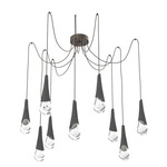 Hailstone Swag Chandelier - Flat Bronze / Charcoal