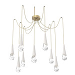 Hailstone Swag Chandelier - Gilded Brass / Chalk