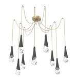 Hailstone Swag Chandelier - Gilded Brass / Charcoal