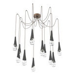 Hailstone Swag Chandelier - Burnished Bronze / Charcoal