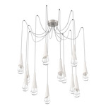 Hailstone Swag Chandelier - Beige Silver / Chalk