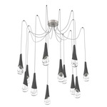 Hailstone Swag Chandelier - Beige Silver / Charcoal