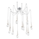 Hailstone Swag Chandelier - Classic Silver / Chalk