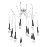 Hailstone Swag Chandelier - Classic Silver / Charcoal