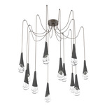 Hailstone Swag Chandelier - Flat Bronze / Charcoal
