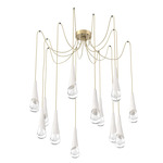 Hailstone Swag Chandelier - Gilded Brass / Chalk