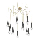 Hailstone Swag Chandelier - Gilded Brass / Charcoal