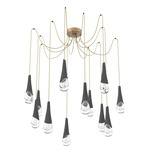 Hailstone Swag Chandelier - Novel Brass / Charcoal