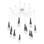Hailstone Swag Chandelier - Salt White / Charcoal