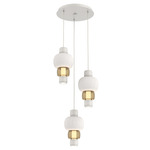Torno Mandrel Multi Light Chandelier - Salt White / Bronze Glass / Chalk Ceramic