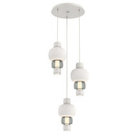 Torno Mandrel Multi Light Chandelier - Salt White / Smoke Glass / Chalk Ceramic