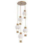 Torno Mandrel Multi Light Chandelier - Novel Brass / Clear Glass / Chalk Ceramic