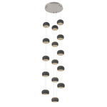 Torno Stack Multi Light Chandelier - Beige Silver / Charcoal