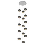 Torno Stack Multi Light Chandelier - Classic Silver / Charcoal