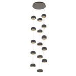 Torno Stack Multi Light Chandelier - Flat Bronze / Charcoal