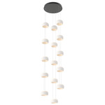 Torno Stack Multi Light Chandelier - Matte Black / Chalk