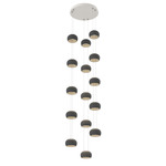 Torno Stack Multi Light Chandelier - Salt White / Charcoal