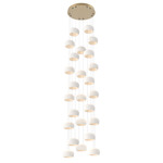 Torno Stack Multi Light Chandelier - Gilded Brass / Chalk
