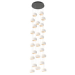 Torno Stack Multi Light Chandelier - Matte Black / Chalk