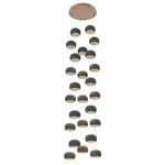 Torno Stack Multi Light Chandelier - Novel Brass / Charcoal