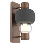 Torno Mandrel Wall Sconce - Burnished Bronze / Clear