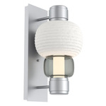 Torno Mandrel Wall Sconce - Classic Silver / Smoke