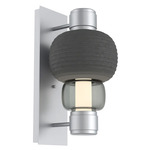 Torno Mandrel Wall Sconce - Classic Silver / Smoke