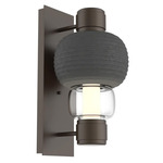 Torno Mandrel Wall Sconce - Flat Bronze / Clear