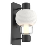 Torno Mandrel Wall Sconce - Matte Black / Clear