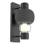 Torno Mandrel Wall Sconce - Matte Black / Clear