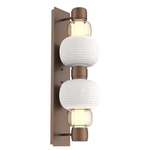 Torno Mandrel Double Wall Sconce - Burnished Bronze / Amber