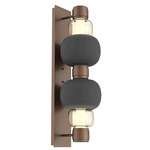 Torno Mandrel Double Wall Sconce - Burnished Bronze / Amber