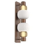 Torno Mandrel Double Wall Sconce - Burnished Bronze / Bronze