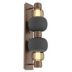 Torno Mandrel Double Wall Sconce - Burnished Bronze / Bronze