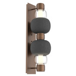 Torno Mandrel Double Wall Sconce - Burnished Bronze / Clear