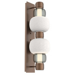 Torno Mandrel Double Wall Sconce - Burnished Bronze / Smoke