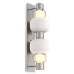 Torno Mandrel Double Wall Sconce - Beige Silver / Amber