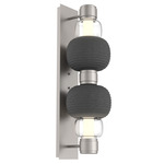 Torno Mandrel Double Wall Sconce - Beige Silver / Clear