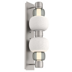 Torno Mandrel Double Wall Sconce - Beige Silver / Smoke