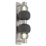 Torno Mandrel Double Wall Sconce - Beige Silver / Smoke