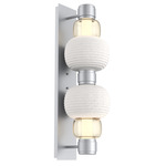Torno Mandrel Double Wall Sconce - Classic Silver / Amber