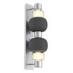 Torno Mandrel Double Wall Sconce - Classic Silver / Amber
