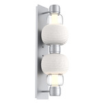 Torno Mandrel Double Wall Sconce - Classic Silver / Clear