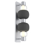 Torno Mandrel Double Wall Sconce - Classic Silver / Clear
