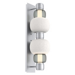 Torno Mandrel Double Wall Sconce - Classic Silver / Smoke
