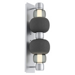 Torno Mandrel Double Wall Sconce - Classic Silver / Smoke
