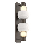 Torno Mandrel Double Wall Sconce - Flat Bronze / Amber