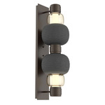 Torno Mandrel Double Wall Sconce - Flat Bronze / Amber